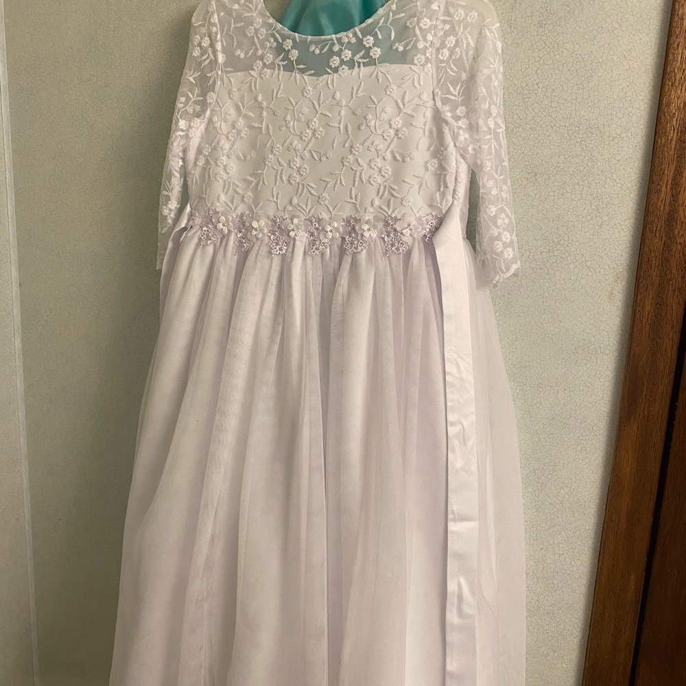 Elegant White Lace Kids Dress